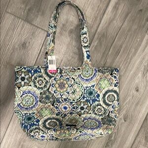 Vera Bradley Blue and Green Patterned Tote Bag
